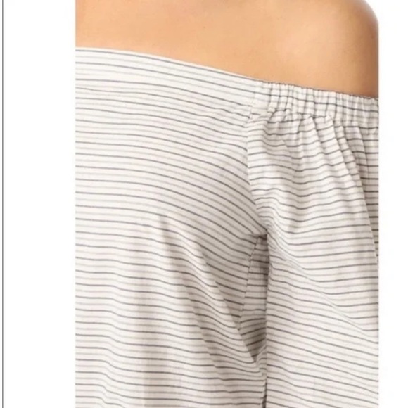 Madewell Jardin Off Shoulder Striped Beige/Tan Size Small - Picture 6 of 16